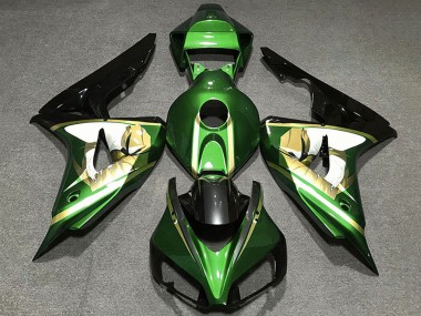 Lojas Carenagens Moto Honda CBR1000RR 2006-2007 - Verde Branco Ouro Preto Brilhante