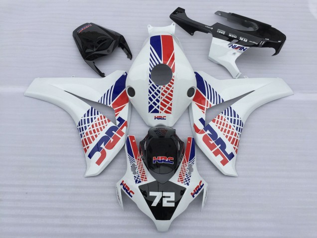 Lojas Carenagens Moto Honda CBR1000RR 2008-2011 - Branco Azul Vermelho HRC 72