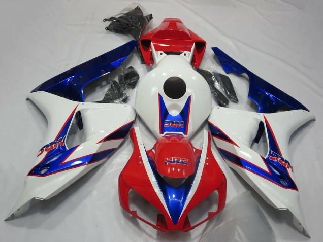 Lojas Carenagens Moto Honda CBR1000RR 2006-2007 - Branco Vermelho Azul HRC OEM Estilo
