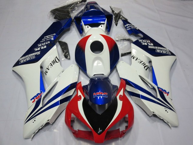Lojas Carenagens Moto Honda CBR1000RR 2004-2005 - Branco Azul Vermelho HRC OEM Estilo Dream