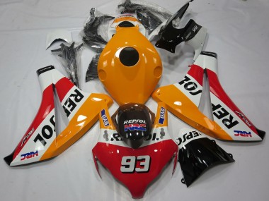 Lojas Carenagens Moto Honda CBR1000RR 2008-2011 - Laranja Branco Vermelho Preto Brilhante Repsol 93