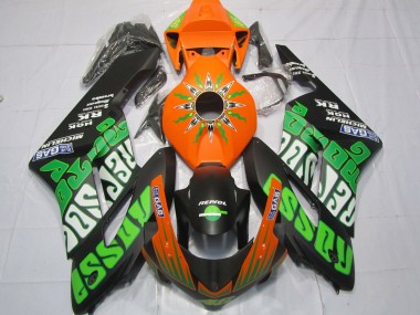 Lojas Carenagens Moto Honda CBR1000RR 2004-2005 - Laranja Verde Preto Fosco Rossi