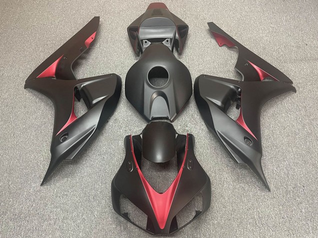 Lojas Carenagens Moto Honda CBR1000RR 2006-2007 - Preto Fosco Vermelho