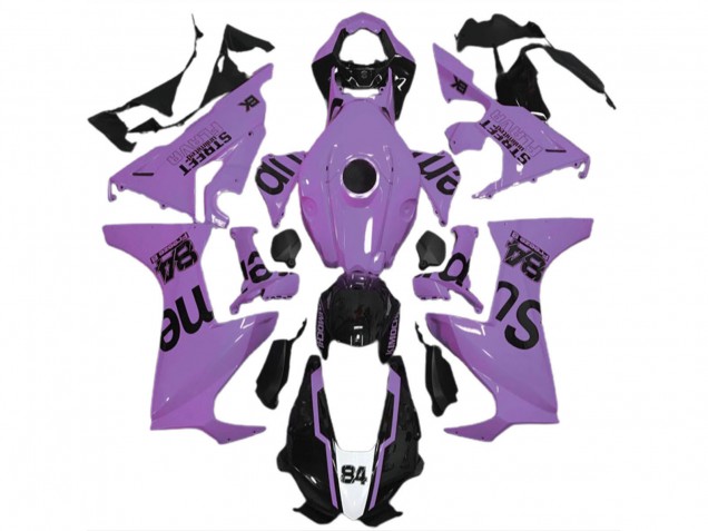 Lojas Carenagens Moto Honda CBR1000RR 2017-2024 - Leitoso Roxo Preto Brilhante Street Flava