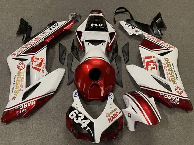 Lojas Carenagens Moto Honda CBR1000RR 2004-2005 - Branco Vermelho Musashi 634