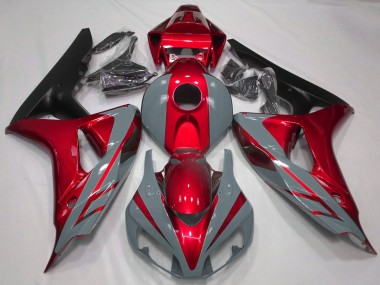 Lojas Carenagens Moto Honda CBR1000RR 2006-2007 - Nardo Cinzento Vermelho Preto Fosco