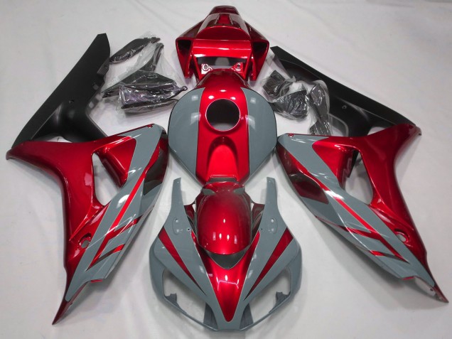Lojas Carenagens Moto Honda CBR1000RR 2006-2007 - Nardo Cinzento Vermelho Preto Fosco