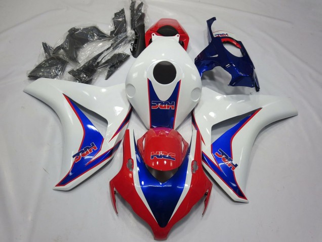 Lojas Carenagens Moto Honda CBR1000RR 2008-2011 - Branco Azul Vermelho HRC OEM Estilo
