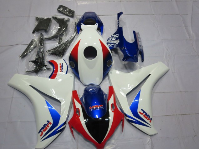 Lojas Carenagens Moto Honda CBR1000RR 2008-2011 - Branco Vermelho Azul OEM Estilo HRC