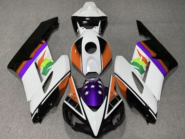 Lojas Carenagens Moto Honda CBR1000RR 2004-2005 - Branco Laranja Roxo Preto Brilhante Estrela