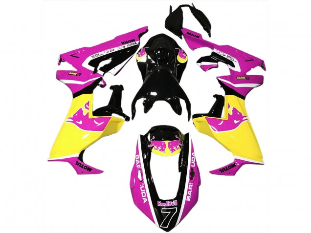 Lojas Carenagens Moto Honda CBR1000RR 2017-2024 - Rosa Amarelo Preto Brilhante Red Bull