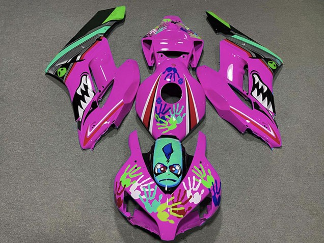 Lojas Carenagens Moto Honda CBR1000RR 2004-2005 - Rosa Verde Preto Tubarão