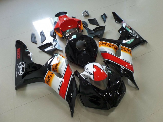 Lojas Carenagens Moto Honda CBR1000RR 2006-2007 - Laranja Branco Vermelho Preto Brilhante Pirelli Corrida