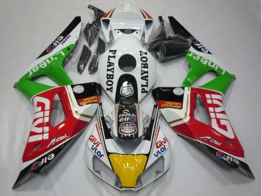 Lojas Carenagens Moto Honda CBR1000RR 2006-2007 - Branco Vermelho Verde Amarelo Preto Givi PlayBoy