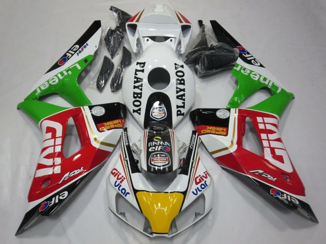 Lojas Carenagens Moto Honda CBR1000RR 2006-2007 - Branco Vermelho Verde Amarelo Preto Givi PlayBoy