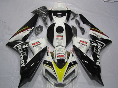 Lojas Carenagens Moto Honda CBR1000RR 2006-2007 - Branco Amarelo Vermelho Preto Brilhante Denso PlayBoy