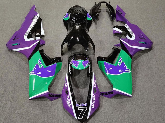 Lojas Carenagens Moto Honda CBR1000RR 2017-2024 - Roxo Verde Preto Brilhante Red Bull