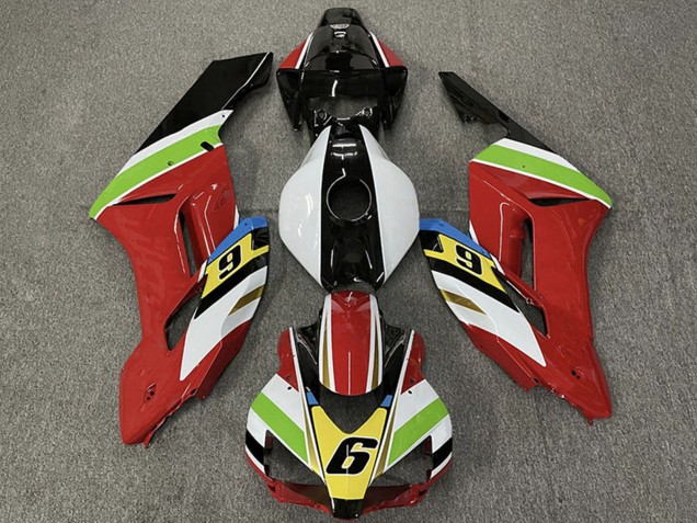 Lojas Carenagens Moto Honda CBR1000RR 2004-2005 - Branco Vermelho Verde Amarelo Preto Brilhante 6