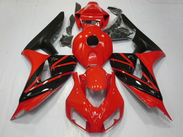 Lojas Carenagens Moto Honda CBR1000RR 2006-2007 - Vermelho Preto Brilhante Preto Fosco