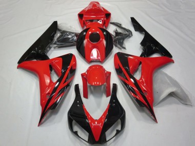 Lojas Carenagens Moto Honda CBR1000RR 2006-2007 - Vermelho Preto Brilhante OEM Estilo No Decalques