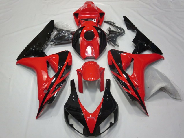 Lojas Carenagens Moto Honda CBR1000RR 2006-2007 - Vermelho Preto Brilhante OEM Estilo No Decalques