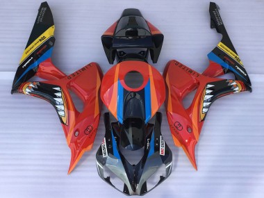 Lojas Carenagens Moto Honda CBR1000RR 2006-2007 - Vermelho Azul Amarelo Preto Brilhante Tubarão