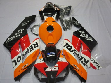 Lojas Carenagens Moto Honda CBR1000RR 2004-2005 - Laranja Branco Vermelho Preto Brilhante Repsol 26