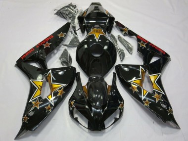 Lojas Carenagens Moto Honda CBR1000RR 2006-2007 - Preto Brilhante Estrela Energy Drink