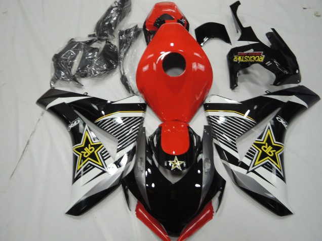 Lojas Carenagens Moto Honda CBR1000RR 2008-2011 - Branco Vermelho Preto Brilhante RockStar Estilo