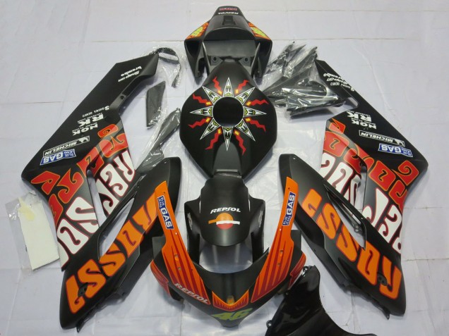 Lojas Carenagens Moto Honda CBR1000RR 2004-2005 - Preto Fosco Laranja Rossi