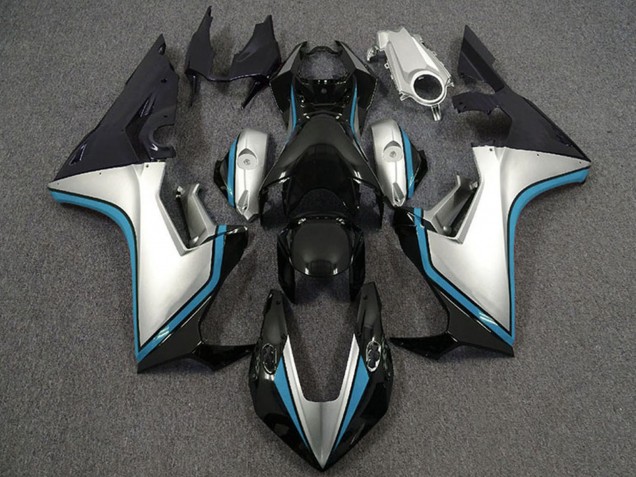 Lojas Carenagens Moto Honda CBR1000RR 2017-2024 - Prata Azul Claro Preto Brilhante