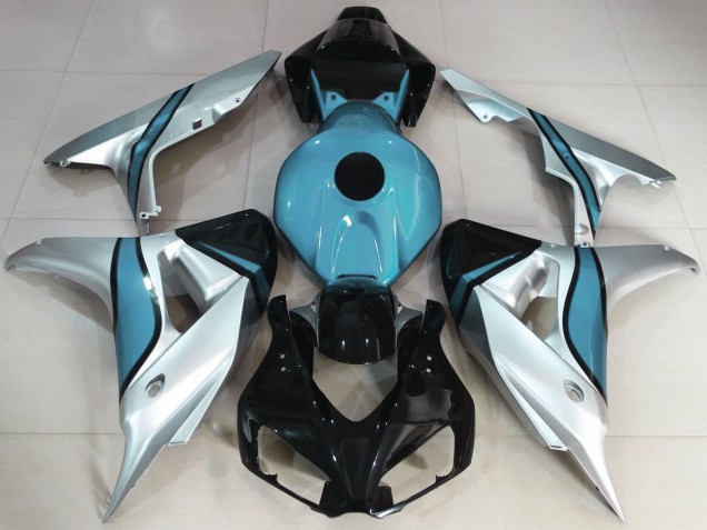 Lojas Carenagens Moto Honda CBR1000RR 2006-2007 - Prata Azul Claro Preto Brilhante