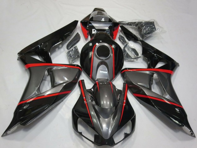 Lojas Carenagens Moto Honda CBR1000RR 2006-2007 - Cinzento Preto Brilhante Vermelho Listra