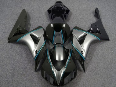 Lojas Carenagens Moto Honda CBR1000RR 2006-2007 - Prata Azul Preto Brilhante Risca de giz