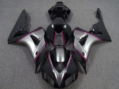 Lojas Carenagens Moto Honda CBR1000RR 2006-2007 - Prata Rosa Preto Brilhante Risca de giz