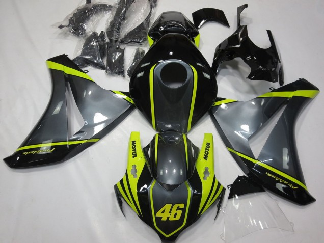 Lojas Carenagens Moto Honda CBR1000RR 2008-2011 - Cinzento Amarelo Preto Brilhante 46