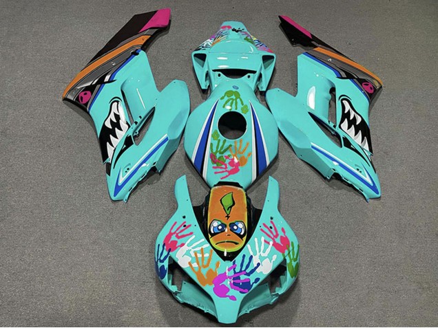 Lojas Carenagens Moto Honda CBR1000RR 2004-2005 - Azul Petróleo Laranja Rosa Preto Tubarão