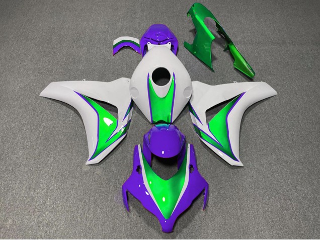 Lojas Carenagens Moto Honda CBR1000RR 2008-2011 - Branco Verde Roxo The Joker