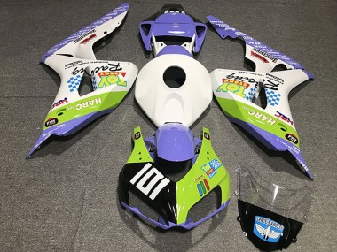 Lojas Carenagens Moto Honda CBR1000RR 2006-2007 - Branco Azul Verde Preto Brilhante Toy Story