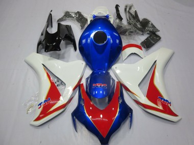 Lojas Carenagens Moto Honda CBR1000RR 2008-2011 - Branco Azul Vermelho HRC