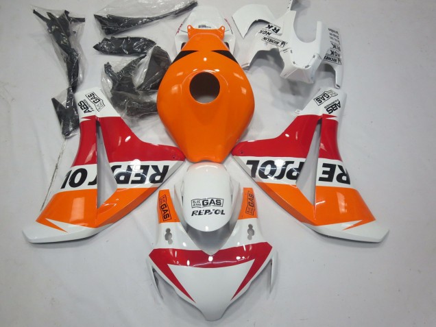 Lojas Carenagens Moto Honda CBR1000RR 2008-2011 - Laranja Branco Vermelho Preto Brilhante Repsol