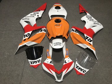 Lojas Carenagem Moto Honda CBR600RR 2007-2008 - Laranja Branco Vermelho Preto Brilhante Repsol Estilo