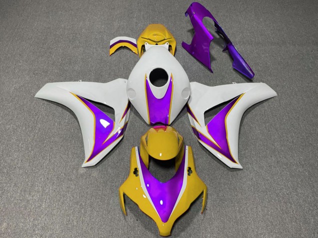 Lojas Carenagens Moto Honda CBR1000RR 2008-2011 - Branco Amarelo Roxo