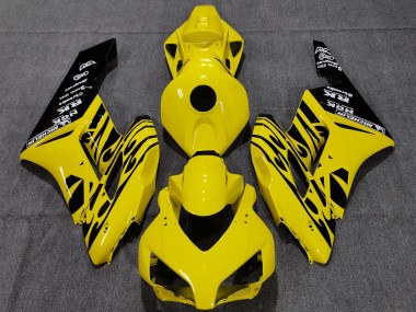 Lojas Carenagens Moto Honda CBR1000RR 2004-2005 - Amarelo Preto Brilhante Chama
