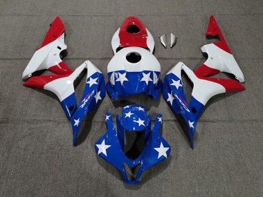 Lojas Carenagens Moto Honda CBR600RR 2007-2008 - Branco Azul Vermelho Bandeira Americana