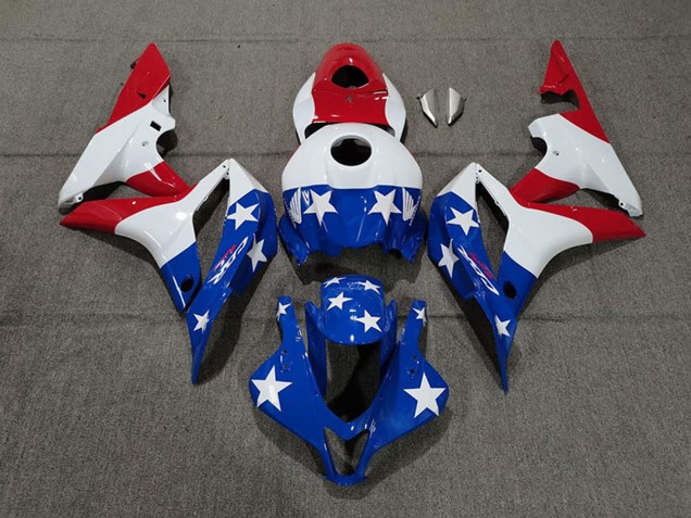 Lojas Carenagens Moto Honda CBR600RR 2007-2008 - Branco Azul Vermelho Bandeira Americana