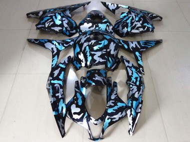 Lojas Carenagens Moto Honda CBR600RR 2009-2012 - Branco Azul Camouflage
