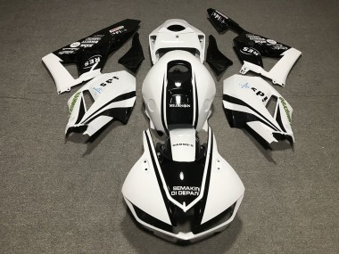 Lojas Carenagens Moto Honda CBR600RR 2013-2023 - Branco Preto Brilhante