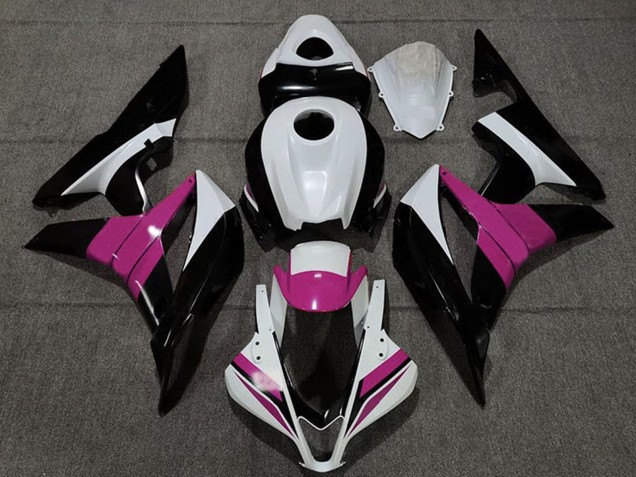 Lojas Carenagens Moto Honda CBR600RR 2007-2008 - Branco Rosa Preto Brilhante