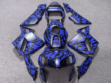Lojas Carenagens Moto Honda CBR600RR 2003-2004 - Azul Preto Camouflage